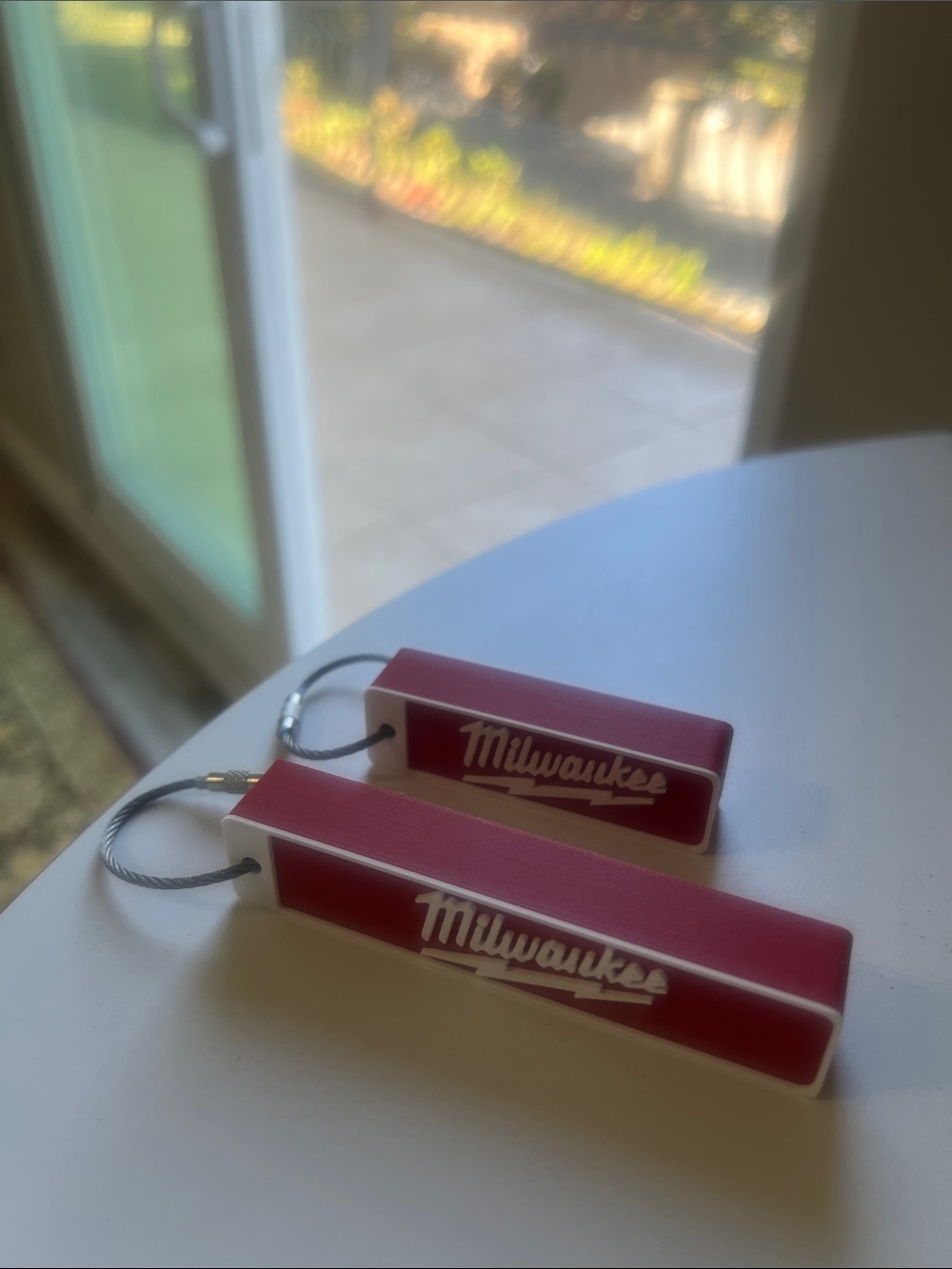 Red Foam Keychain Duo (new/your or company name/gifts/multiple orders discounts)